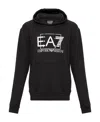 Ea7 Logo-print Drawstring Hoodie In Black