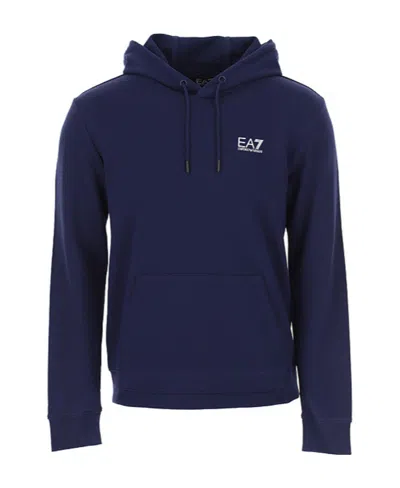 Ea7 Logo-print Drawstring Hoodie In Black