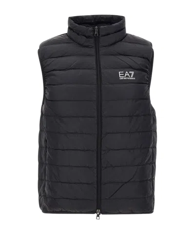 Ea7 Logo-print Gilet In Black