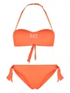 Ea7 Logo-print Halterneck Bikini Set In Orange