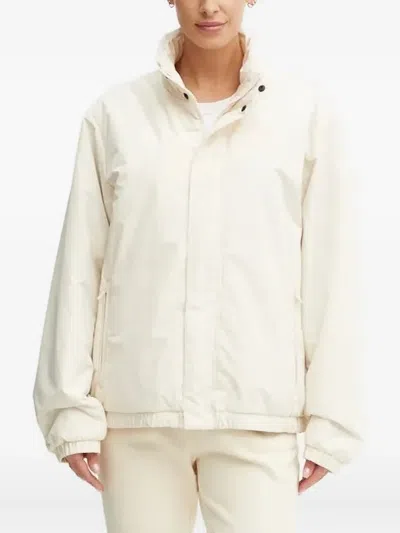 Ea7 Logo-print High-neck Jacket In Neutral