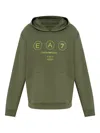 Ea7 Logo-print Hoodie In Green