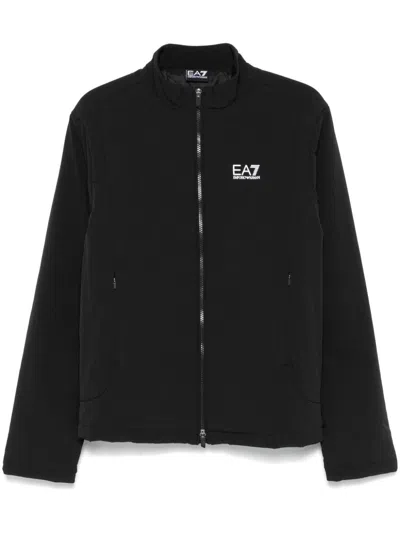 Ea7 Logo-print Jacket In 黑色