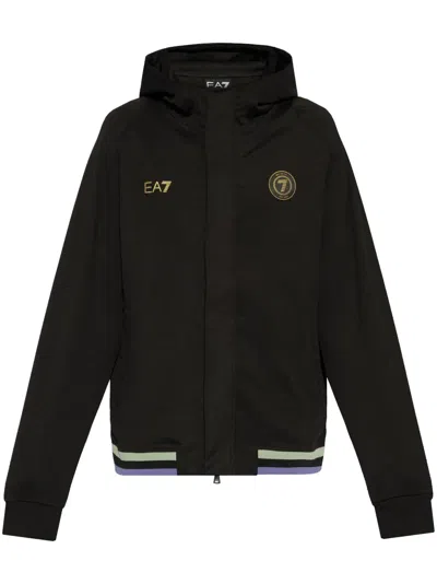Ea7 Logo-print Jacket In Black