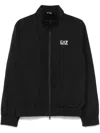 Ea7 Athletic Colour Block Hooded Sweatshirt In A Cotton Blend In Black
