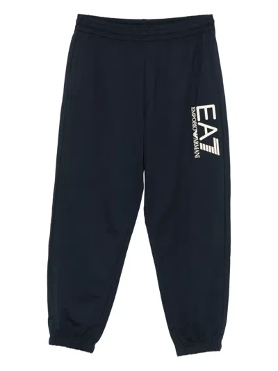Ea7 Logo-print Joggers In Blue