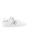 Ea7 Logo-print Leather Sneakers In White