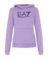 Ea7 Logo-print Long-sleeve Hoodie In Purple