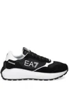 Ea7 Black And White Polyamide Sneaker In Black