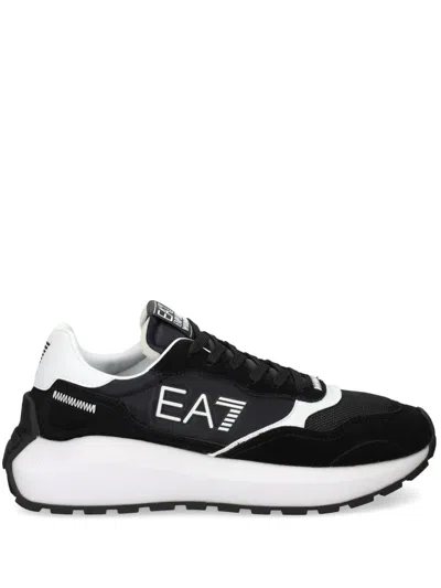 EA7 LOGO-PRINT LOW-TOP SNEAKERS
