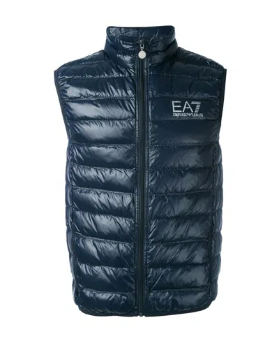 Ea7 Logo Print Padded Gilet In Black