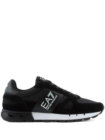 EA7 LOGO-PRINT PANELLED SNEAKERS