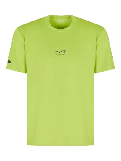 Ea7 Logo-print Performance T-shirt In Green