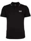 Ea7 Black Regular Fit Polo In Black