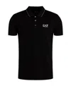Ea7 Tennis Pro Two-tone Polo Shirt In Ventus7 Technical Fabric In Black