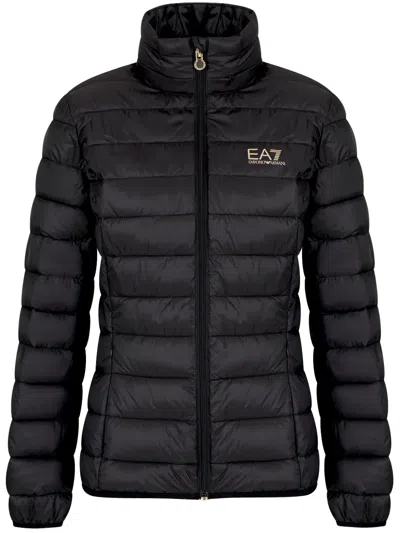 Ea7 Logo-print Puffer Jacket In Black