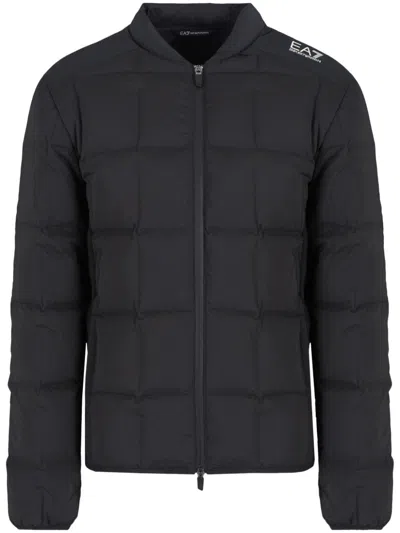 Ea7 Logo-print Puffer Jacket In Black