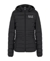 Ea7 Logo Short Down Jacket In Black