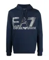 Ea7 Man Sweatshirt Navy Blue Size 3xl Cotton In Black