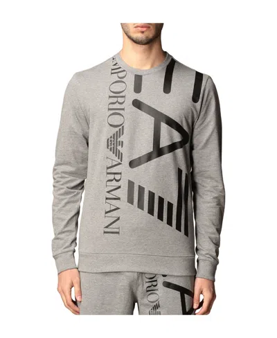 Ea7 Logo-print Round Neck Sweatshirt In Gray