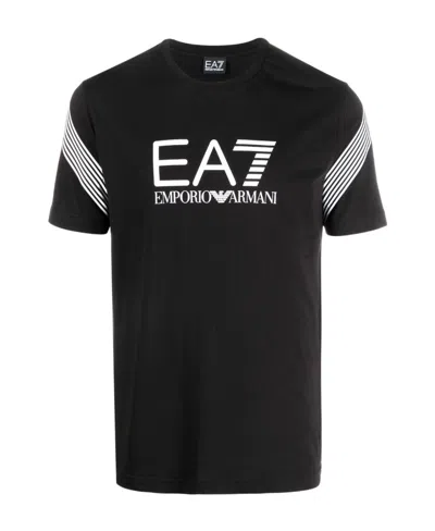 Ea7 Logo-print Short-sleeve T-shirt In Black