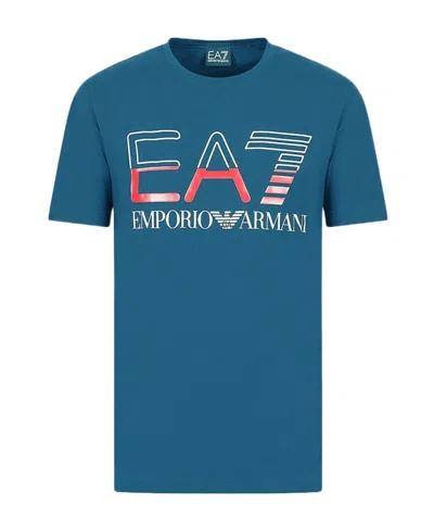 Ea7 Logo-print Short-sleeve T-shirt In Blue