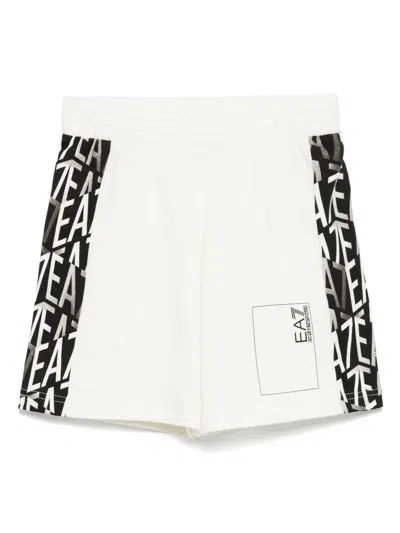 Ea7 Logo-print Shorts In 白色
