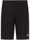 Ea7 Core Identity Cotton Bermuda Shorts In White