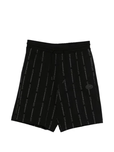 Ea7 Logo-print Shorts In Black