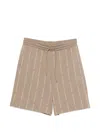 Ea7 Logo-print Shorts In Neutral