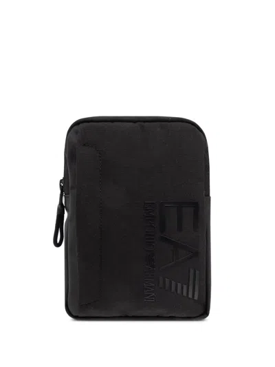 Ea7 Logo-print Shoulder Bag In 黑色