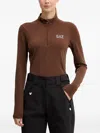 Ea7 Logo-print Ski Top In Brown
