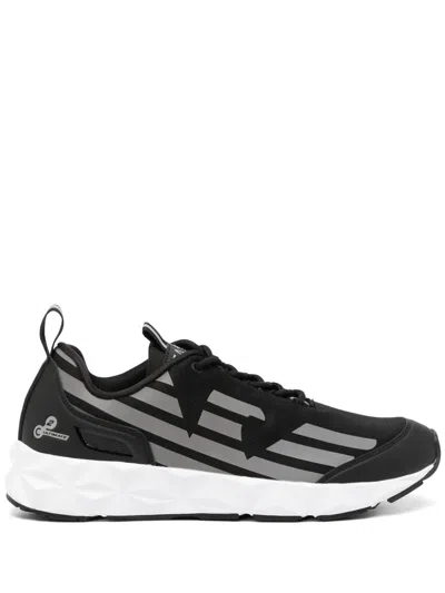 Ea7 Logo-print Sneakers In Black