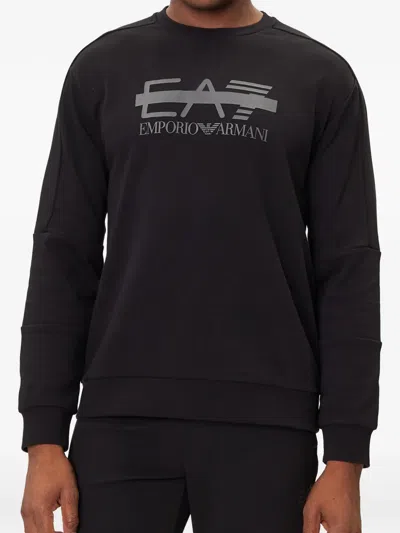Ea7 Logo-print Sweater In Black