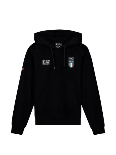 Ea7 Logo-print Sweatshirt In Black