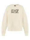Ea7 Logo-print Sweatshirt In Neutrals