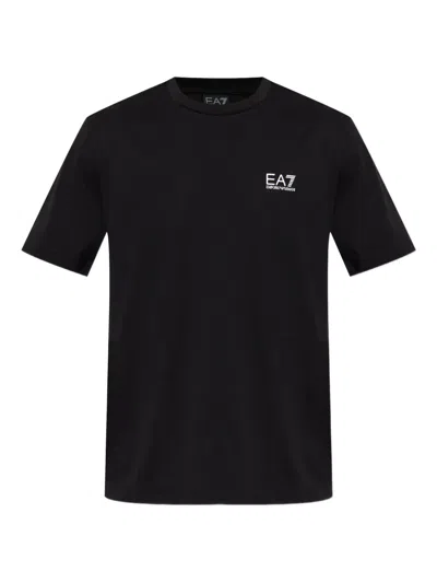 Ea7 Man T-shirt Black Size L Cotton In Multi