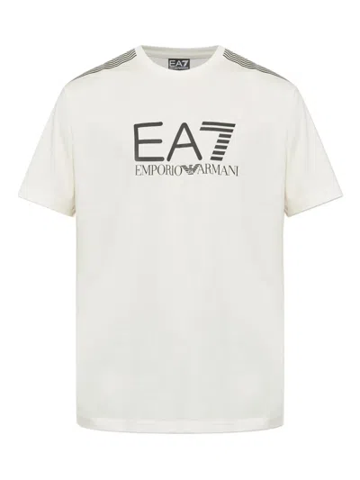 Ea7 Logo-print T-shirt In White