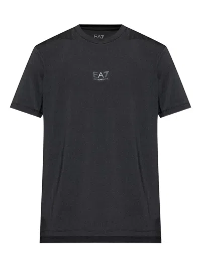 Ea7 Logo-print T-shirt In Black