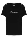 Ea7 Polyester-viscose Blend T-shirt In Black