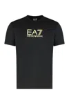 Ea7 Logo Print T-shirt In Black