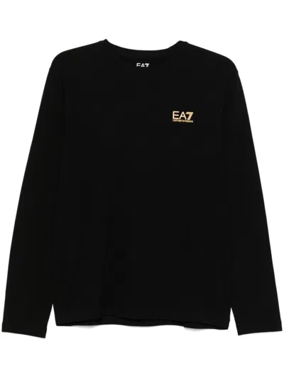 Ea7 Logo-print T-shirt In Blue