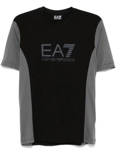 Ea7 Logo-print T-shirt In Black