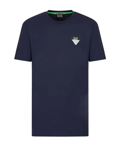 Ea7 Logo Print T-shirt In Black