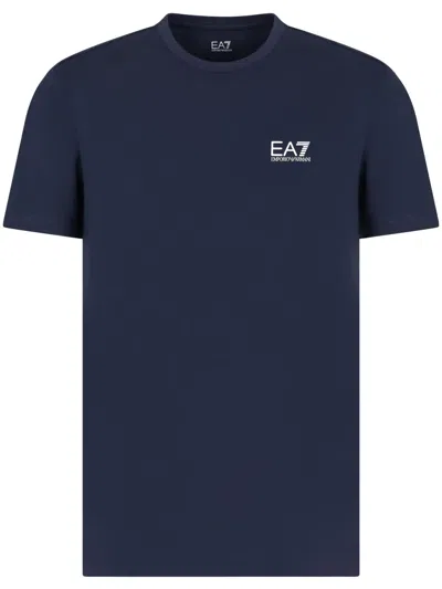 Ea7 Logo-print T-shirt In Blue