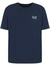 Ea7 Logo Series Cotton-jersey T-shirt In Blue