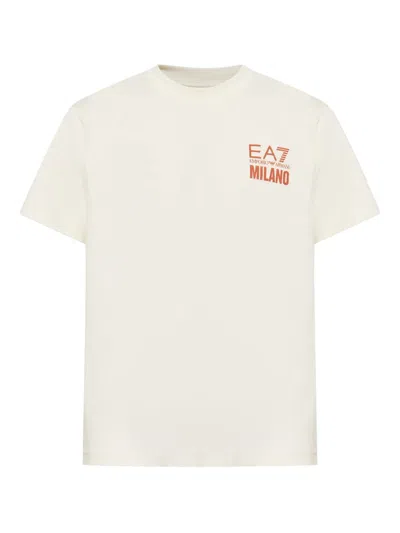 Ea7 Logo-print T-shirt In Nude