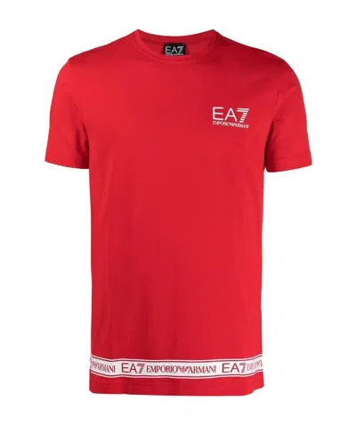 Ea7 Logo-print T-shirt In Red