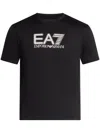 Ea7 Black Cotton T-shirt In Schwarz