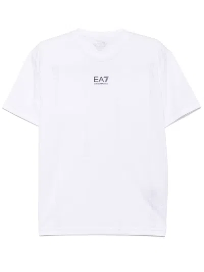Ea7 Logo-print T-shirt In White